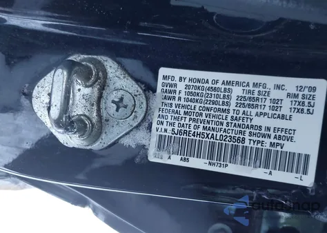 2010 Honda Cr-V Ex from USA, damaged, VIN 5J6RE4H5XAL023568